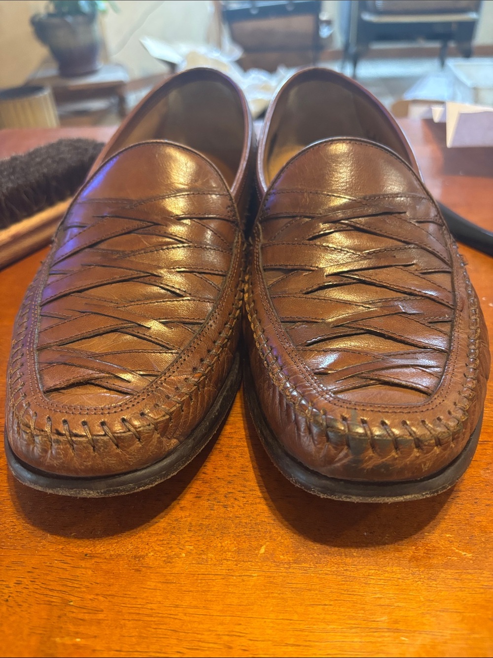 Brass Boot Woven Leather Loafers – Men’s Size 11 Wide